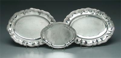 Three Italian silver trays oval 93abb