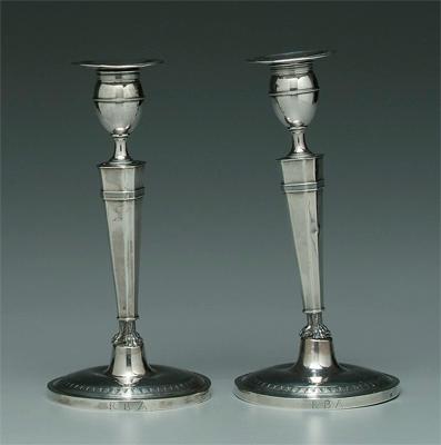 Pair Italian silver candlesticks  93abe