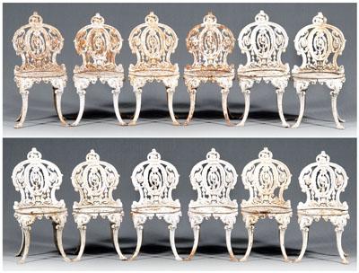 Set of 12 cast iron garden chairs  93ae8