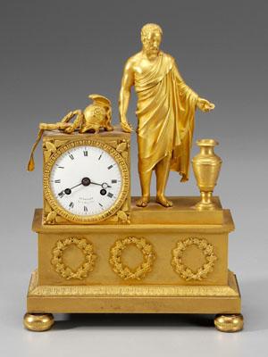 French Empire bronze dore shelf clock,