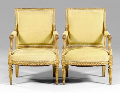 Fine pair Louis XVI style fauteuils 93b3f