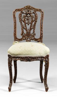 Rococo style carved side chair,