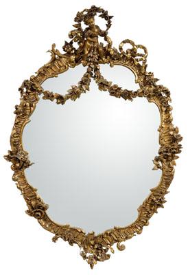 Louis XV style gilt mirror, cartouche