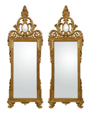 Pair Continental gilt wood mirrors  93779