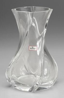 Baccarat crystal vase clear swirled 9378b