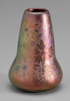 Weller Sicard bud vase, snowflake designs