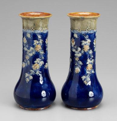 Pair Royal Doulton vases floral 937b5