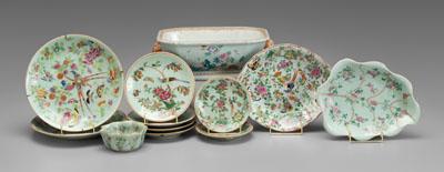 12 Chinese famille rose plates: