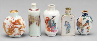 Five Chinese snuff bottles one 937d5
