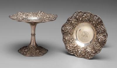 Pair Kirk Repousse sterling compotes:
