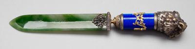 Faberge style letter opener, blue