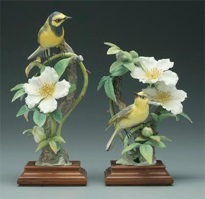 Two Doughty bird figurines hooded 9383d