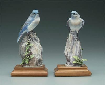 Two Doughty bird figurines mountain 9383f