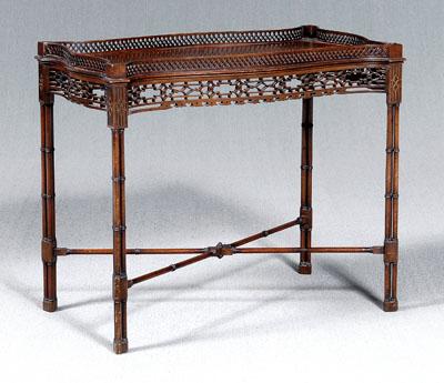 Fine Chippendale style silver table  9384b