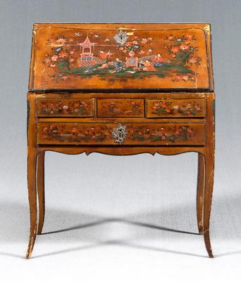 Louis XV style japanned desk walnut 9384e