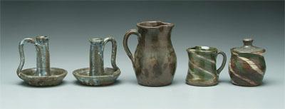 Five pieces B. B. Craig pottery: