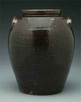 Ovoid stoneware jar, slightly flared