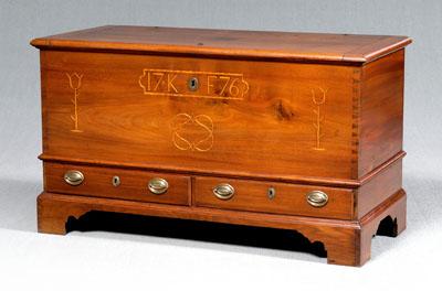 Inlaid Pennsylvania chest dated 9389d