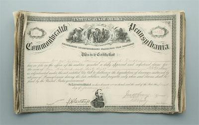 18 Civil War reparations certificates: