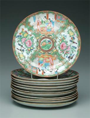 Twelve Chinese famille rose plates  938ad