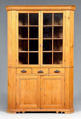 New England pine corner cupboard  938b0