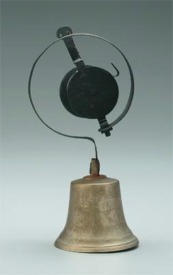 Iron and brass gate bell, cast