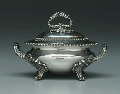 Old Sheffield sauce tureen, oval with