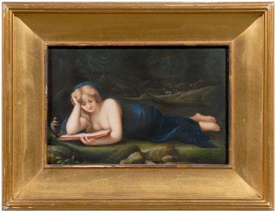 Hand painted German porcelain plaque,