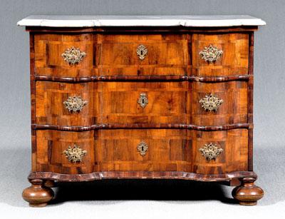 Continental baroque burlwood chest,