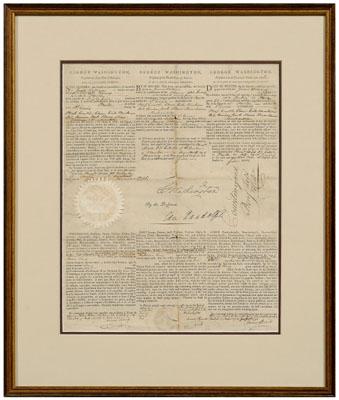 George Washington autograph document,