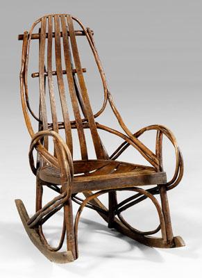 Rustic bentwood rocking chair  93d07