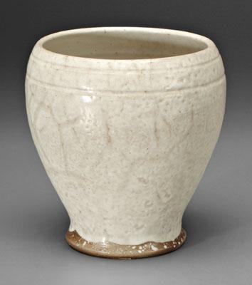 Ben Owen vase foamy white glaze 93d18