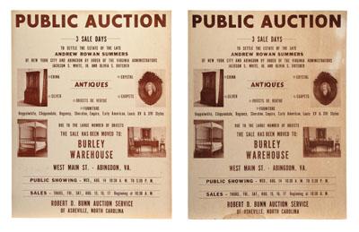 Two Robert Bunn auction posters: