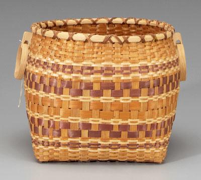 Cherokee oak split wastebasket,