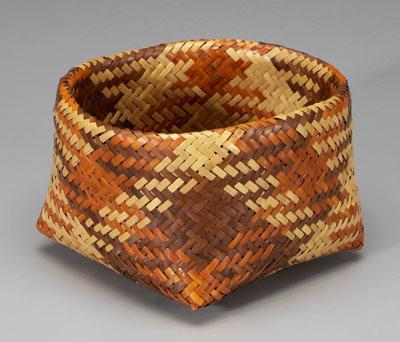 Cherokee double-woven basket, river