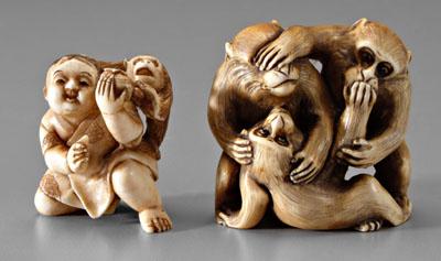 Two Japanese ivory netsukes: the