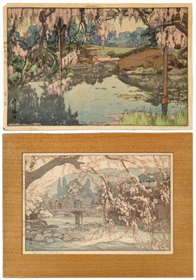 Two Hiroshi Yoshida woodblock prints 93d7b