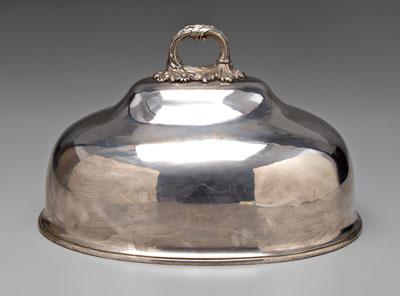 Old Sheffield meat cover, oval with