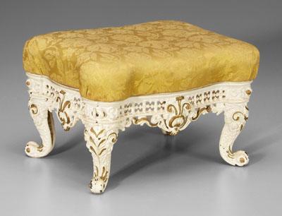 Cast iron stool, scrolled and openwork