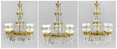 Three 19th century style chandeliers: