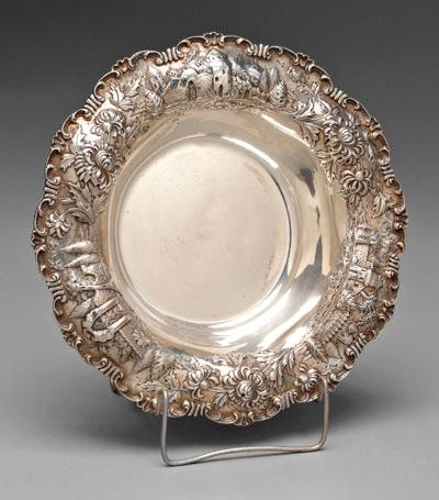 Kirk sterling bowl, rim with repousse