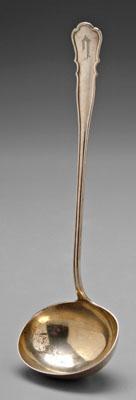 German silver ladle, scroll shaped