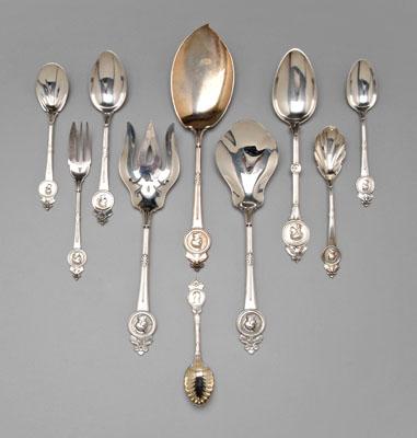 Medallion silver flatware, 56 pieces