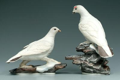 Two Boehm bird figurines: ptarmigans,
