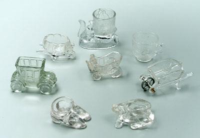 Eight pieces pressed glass: including