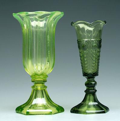 Two 19th century green vases one 93e3e