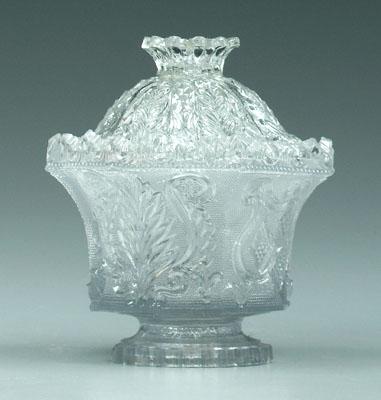 Sandwich glass covered sugar, acanthus