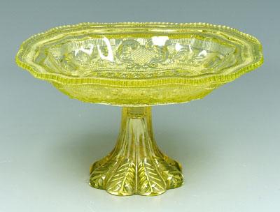 Sandwich glass yellow compote,