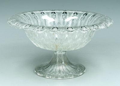 Sandwich glass compote, Hairpin pattern,