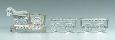 Three clear glass figural containers  93e56